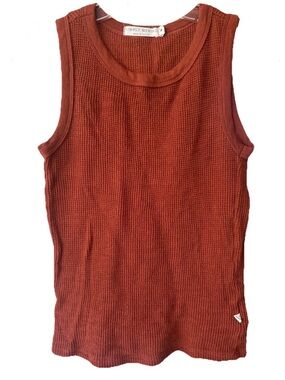 Simply Merino Rust Waffle Knit Merino Wool Tank Top Medium Made in Canada